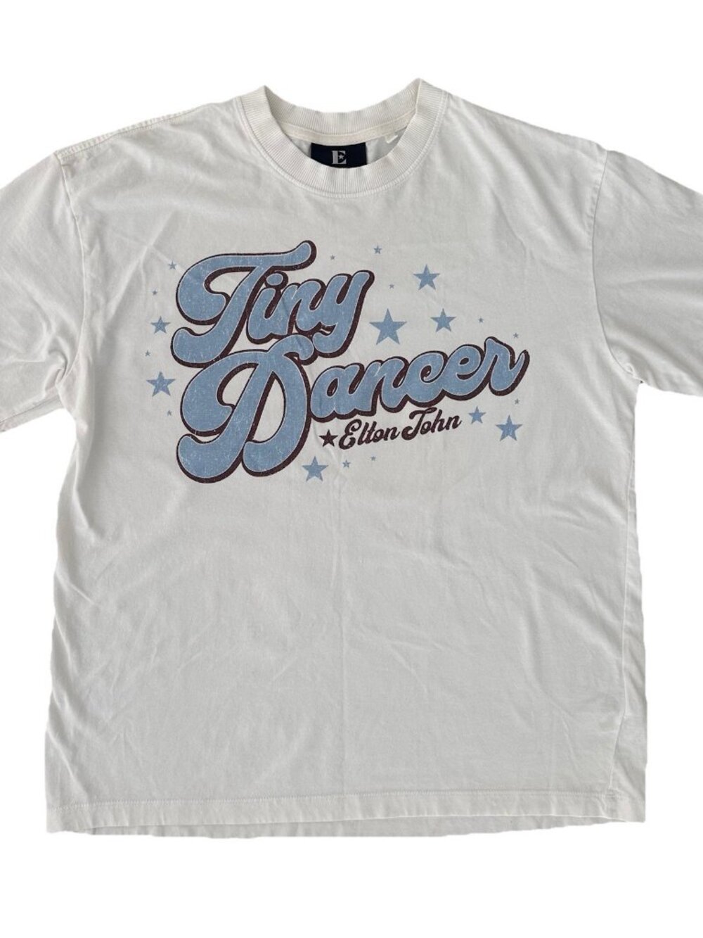 Cotton On Elton John Tiny Dancer Graphic Tee White Boxy Fit Womens Small